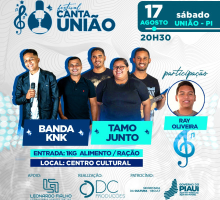 Festival Canta União tem seu encerramento neste sábado, dia 17 de agosto